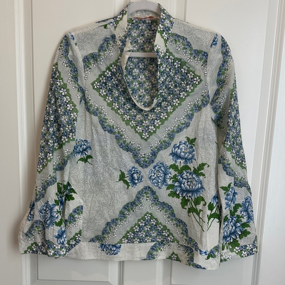 Tory Burch Women's Blue Floral Tunic
